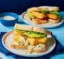 A serving of air-fryer fish fingers in a sandwich