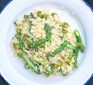 A portion of asparagus risotto