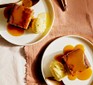 Two servings of blitz-and-bake banana sticky toffee pudding