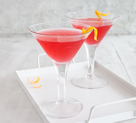 Two cosmopolitan cocktails