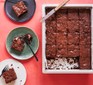 Courgette brownies cut into squares