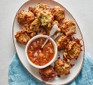 Courgette pakoras served with a chutney