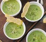 Pea, mint & spring onion soup with parmesan biscuits