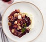 Beef bourguignon with mash in bowl