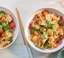 Spicy tofu stir-fry in two bowls