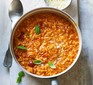 A pan serving tomato & mascarpone risotto